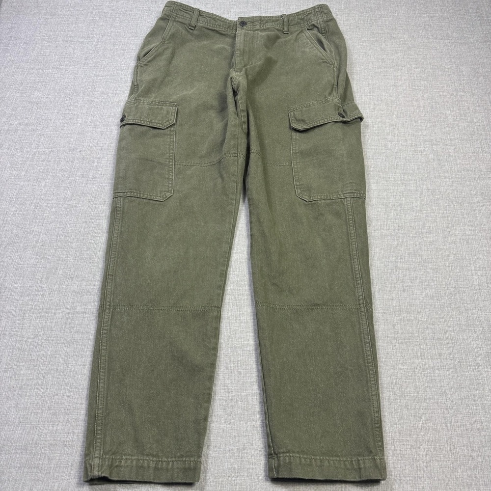 Banana Republic Cargo Pants Mens 33x29 Green Tapered Canvas Button Military